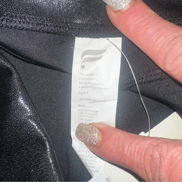 Fabletics black metallic, high waisted, straight leg, NWT! - Picture 9 of 12